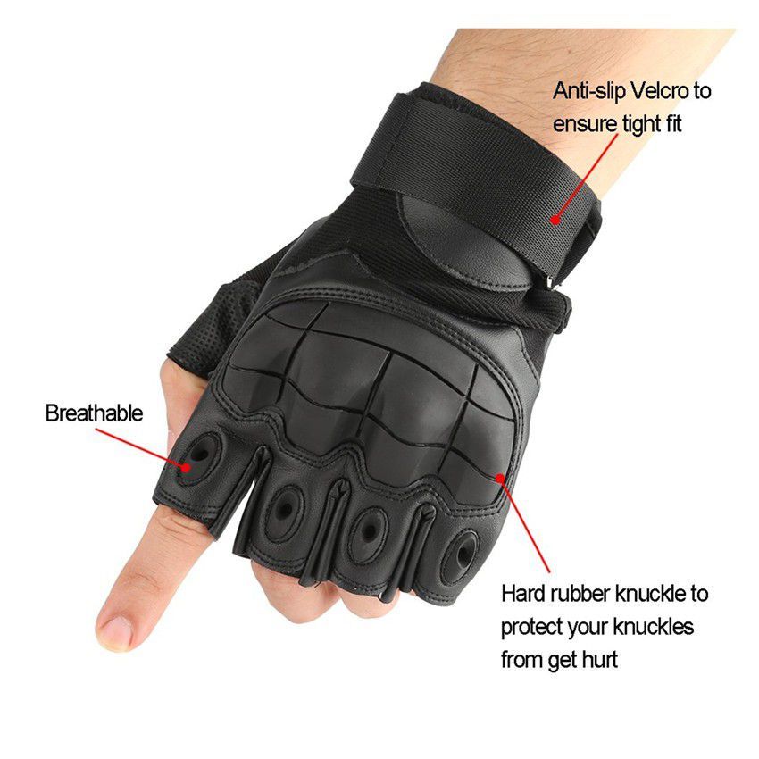 Tactical Gloves with Rubber Knuckles - Image 2