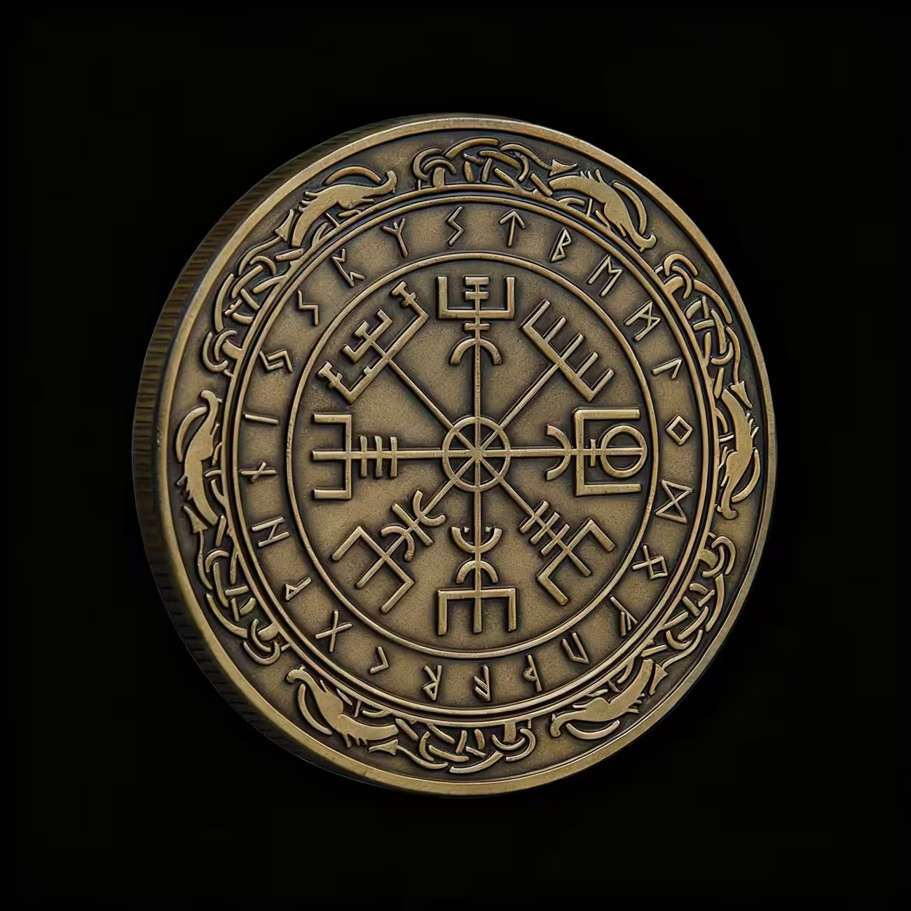 "Viking Vegvísir" Challenge Coin